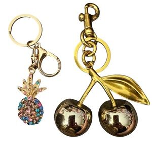 Pineapple and Cherries bagcharms/keyrings ~ both